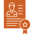 Resume with star badge icon