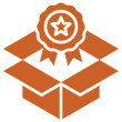 Open box with award ribbon