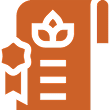Award document graphic in orange